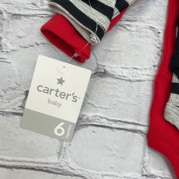 Carters Baby 3piece set of thermal long sleeve onesies Size 6 months NWT - Picture 3 of 5